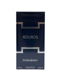 Caja de perfume Kouros de Yves Saint Laurent para hombre, 3.3 oz, Eau de Toilette, color azul marino con detalles plateados.