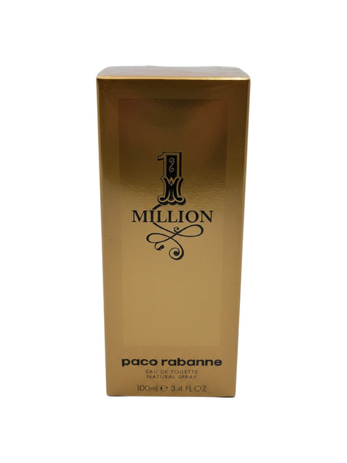 El perfume 1 Million de Paco Rabanne para hombre, 100ml Eau de Toilette en su caja dorada de lujo.