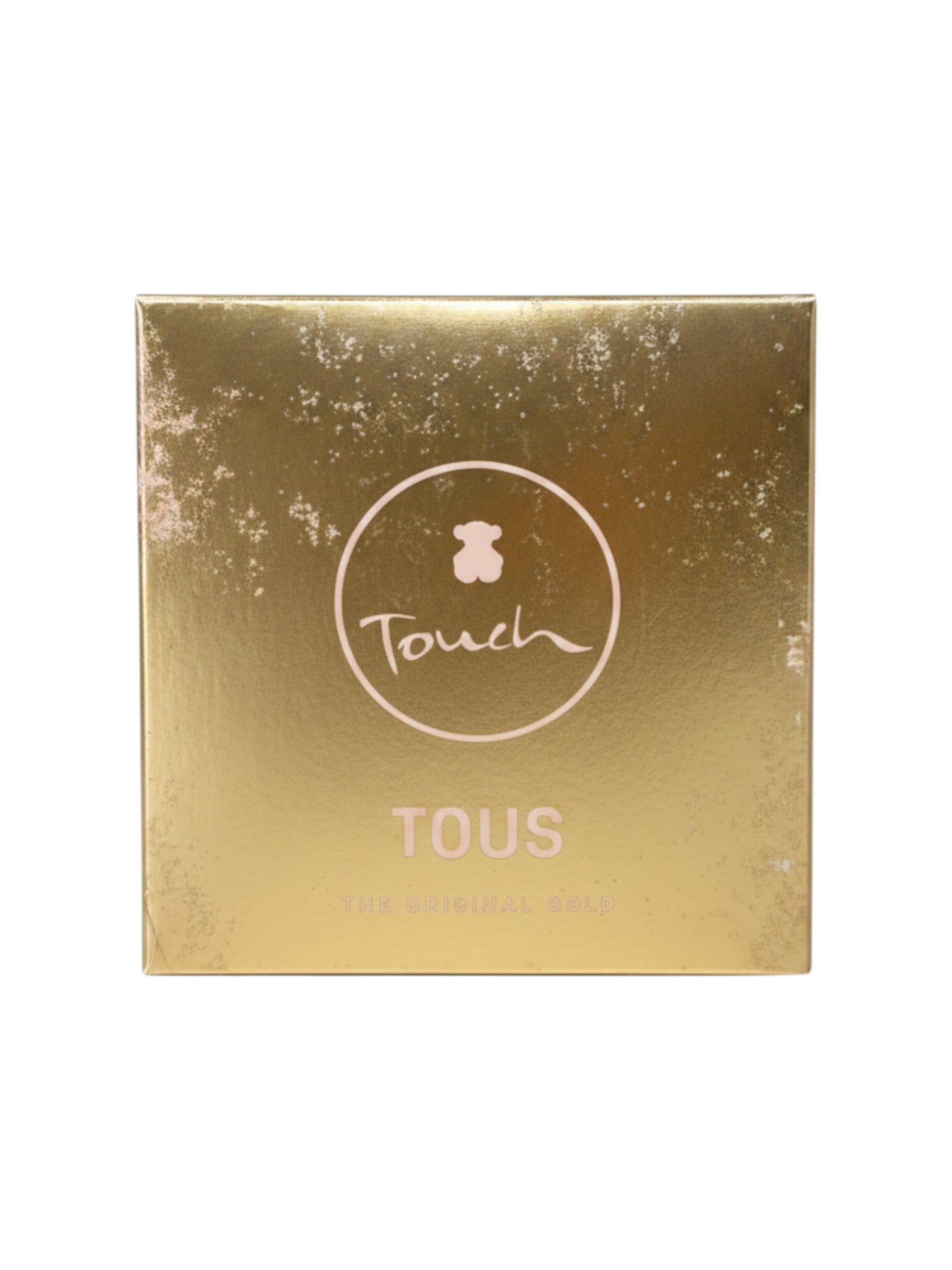 ELIFE BOUTIQUE Tous Touch 3.4 oz Eau de Toilette para mujer, frasco dorado con detalles desgastados.