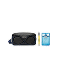 Set de regalo Versace Eau Fraiche para hombre con neceser negro y dos frascos de perfume, uno de 10ml y otro de 100ml.