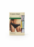 Pack de 3 braguitas bikini Calvin Klein de algodón elástico para mujer con cintura con logo. Colores variados.