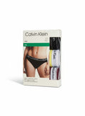 ELIFE BOUTIQUE pack de 3 bragas bikini Calvin Klein de algodón elástico para mujer con cintura con logo.