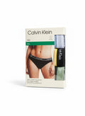 ELIFE BOUTIQUE: Pack de 3 bragas bikini Calvin Klein de algodón elástico en colores azul claro, amarillo y verde con cinturilla de logo.