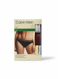 ELIFE BOUTIQUE pack de 3 bragas bikini Calvin Klein para mujer, algodón elástico negro con cintura con logo.