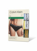 ELIFE BOUTIQUE pack de 3 bragas bikini Calvin Klein para mujer, algodón elástico, cintura con logo.
