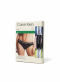 ELIFE BOUTIQUE pack de 3 bragas bikini Calvin Klein para mujer, algodón elástico, cintura con logo.
