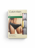 ELIFE BOUTIQUE pack de 3 bragas bikini Calvin Klein para mujer, algodón elástico, cintura con logo.