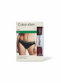 Pack de 3 bragas bikini Calvin Klein de algodón elástico para mujer, con cintura de logo distintivo.