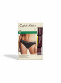 Pack de 3 braguitas bikini Calvin Klein de algodón elástico negro con cintura con logo.