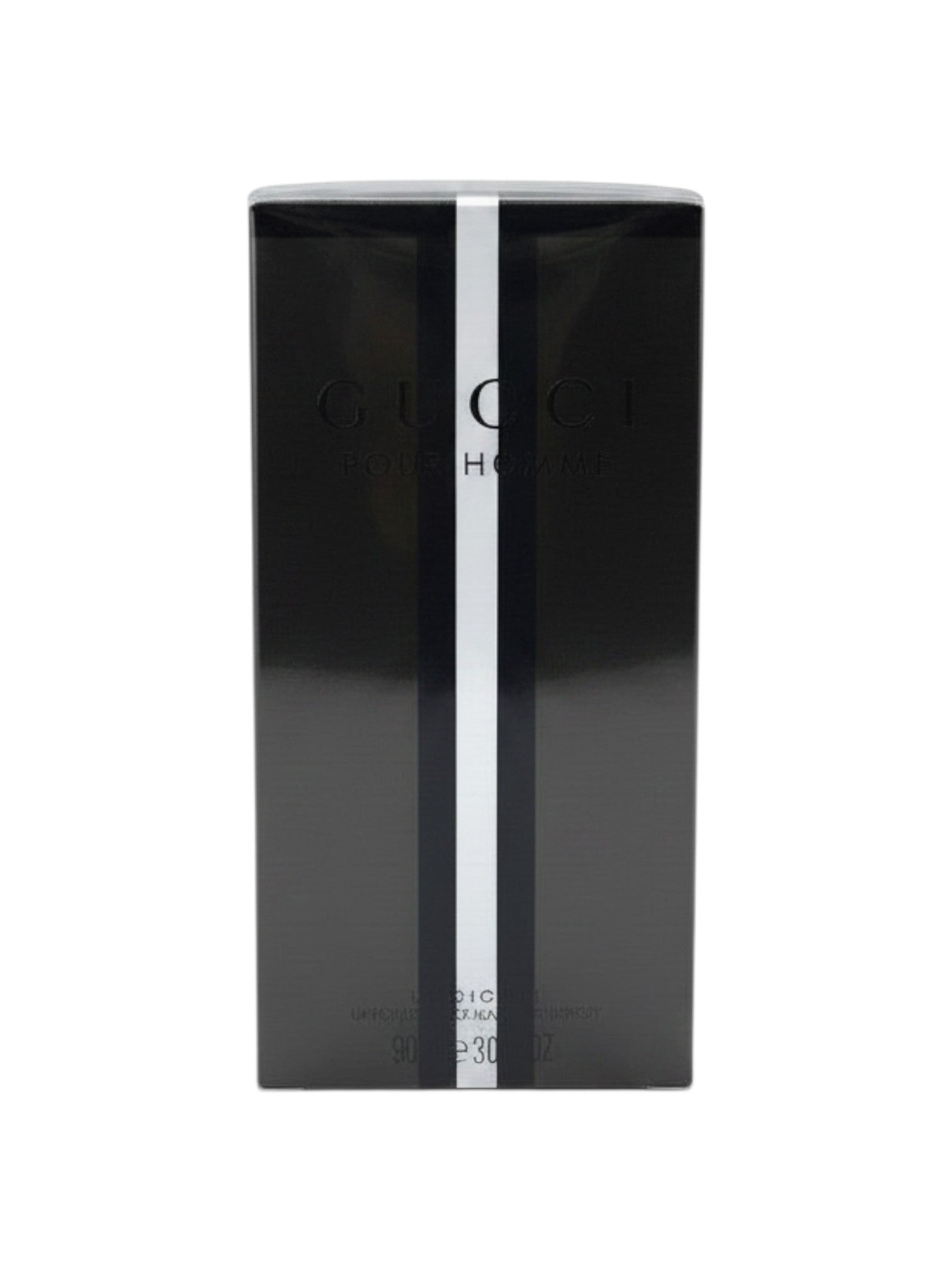 ELIFE BOUTIQUE: Caja de perfume Gucci Pour Homme Eau de Toilette para hombre, 3 oz, con diseño elegante en negro y blanco.
