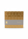 ELIFE BOUTIQUE: Caja dorada con relieve para el set de fragancia Paco Rabanne Invictus para hombre. Banda gris central con logo 'R' y texto 'INVICTUS'.