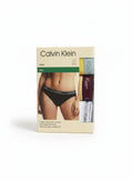 ELIFE BOUTIQUE pack de 3 bragas bikini Calvin Klein para mujer, negras, con cintura elástica y logo.