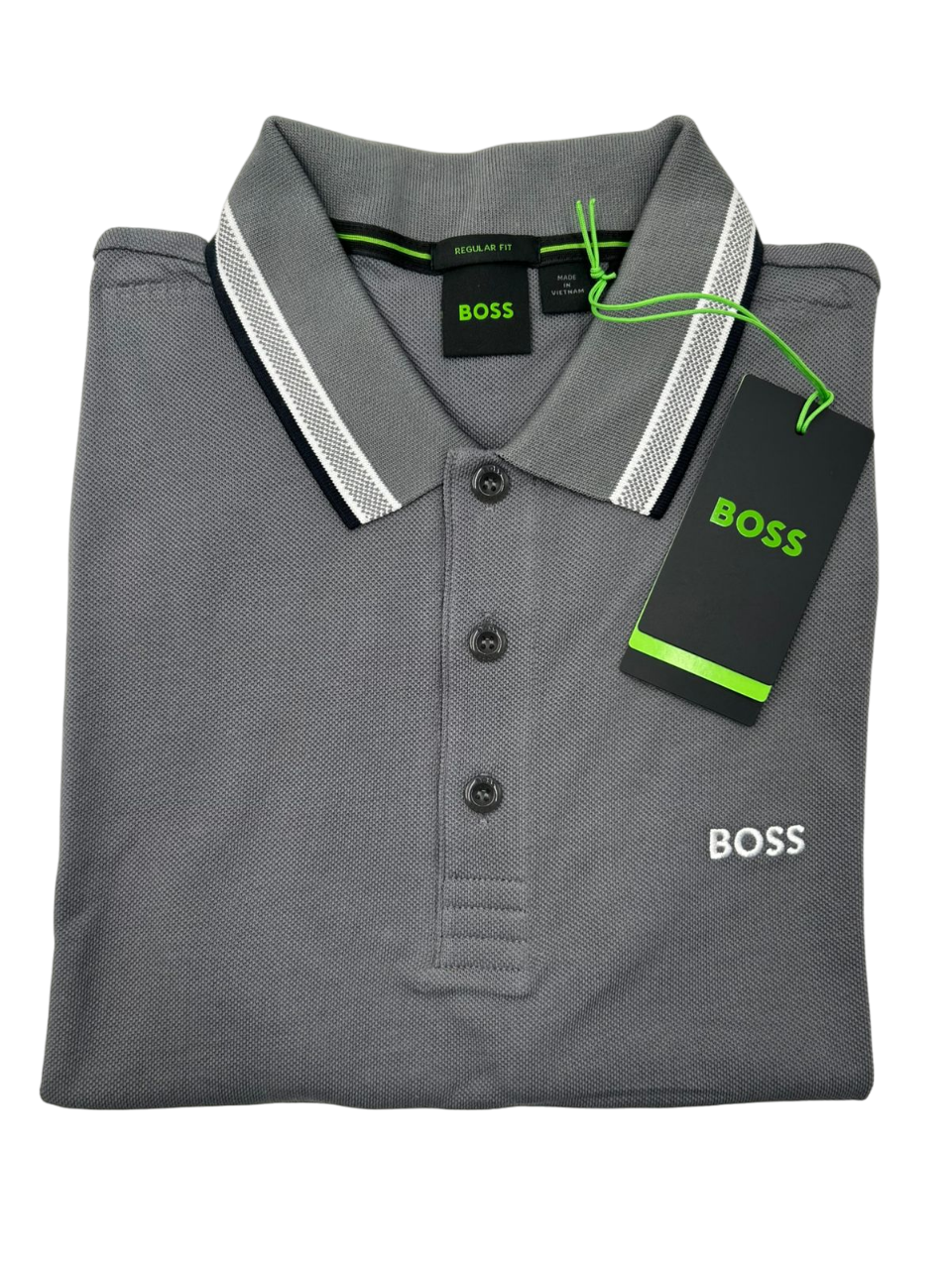 Polo Boss Paddy Gris Blanca