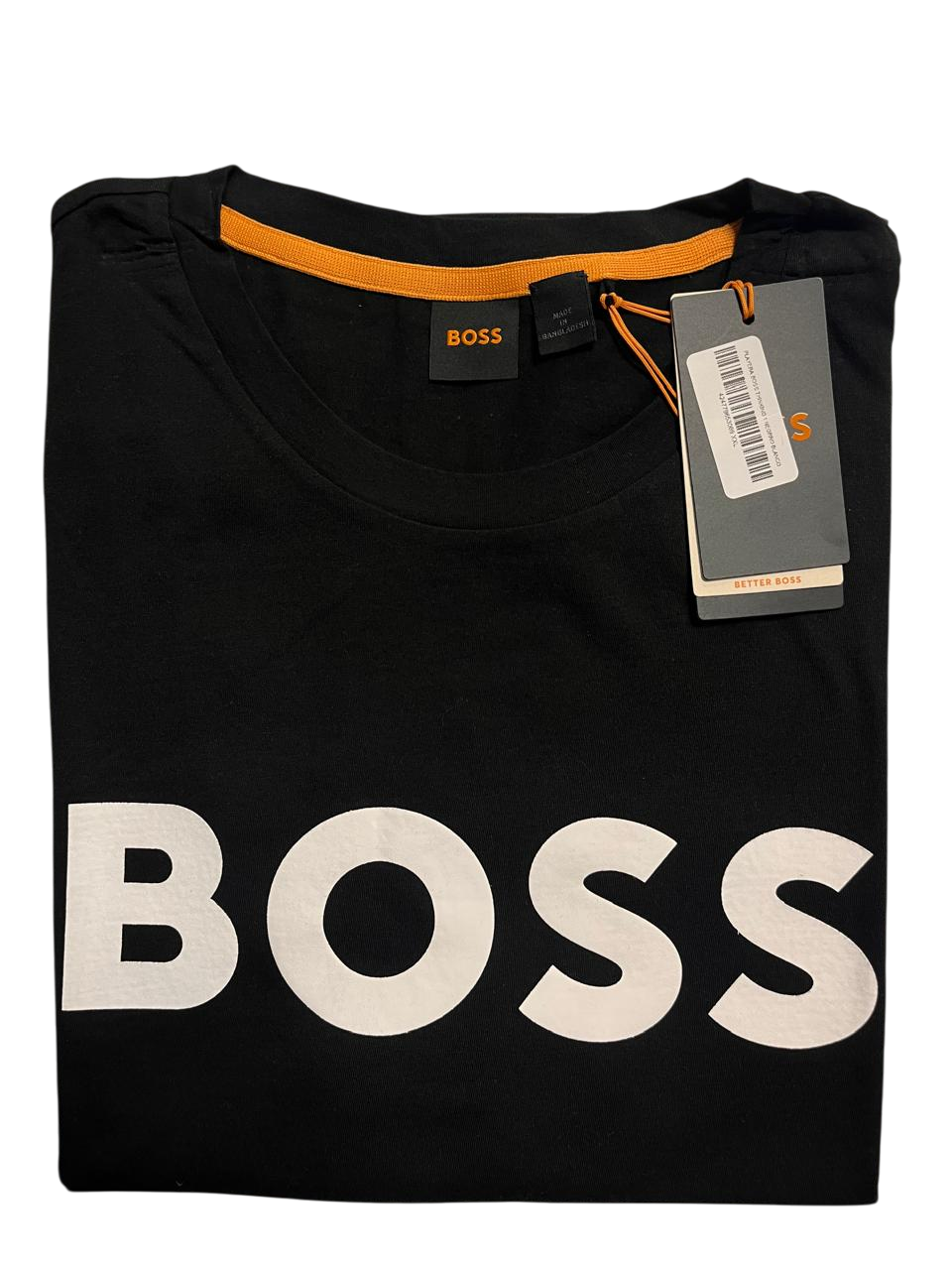 PLAYERA BOSS THINKING 1 NEGRRO BLANCO
