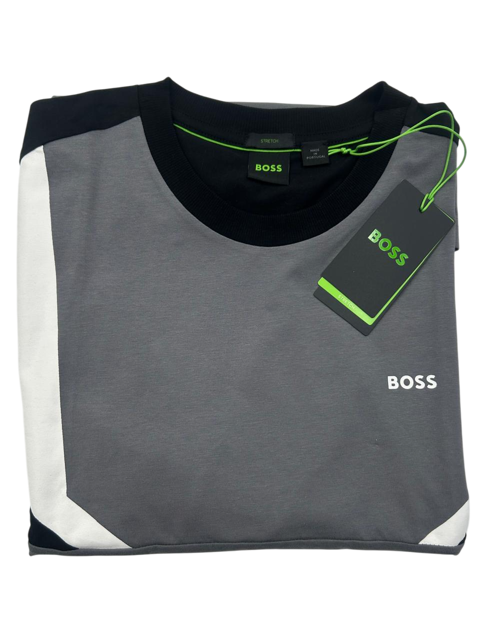 PLAYERA BOSS TEE 5 GRIS BLANCO