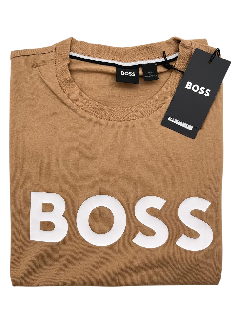 PLAYERA BOSS TIBURT 354 BEIGE BLANCO