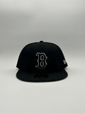 New Era Boston Negra Blanco Linea