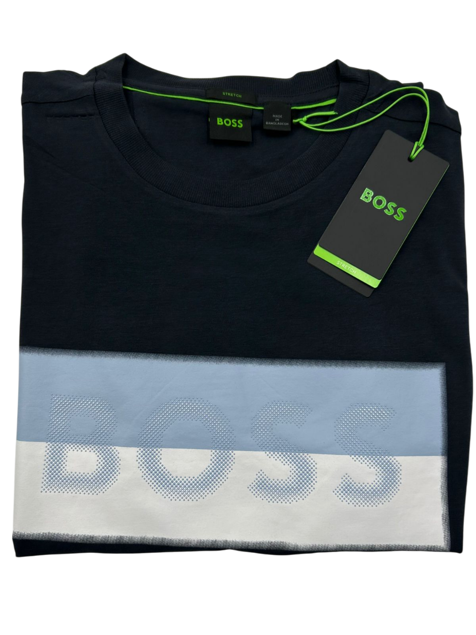 PLAYERA BOSS TEE 9 AZUL BLANCO
