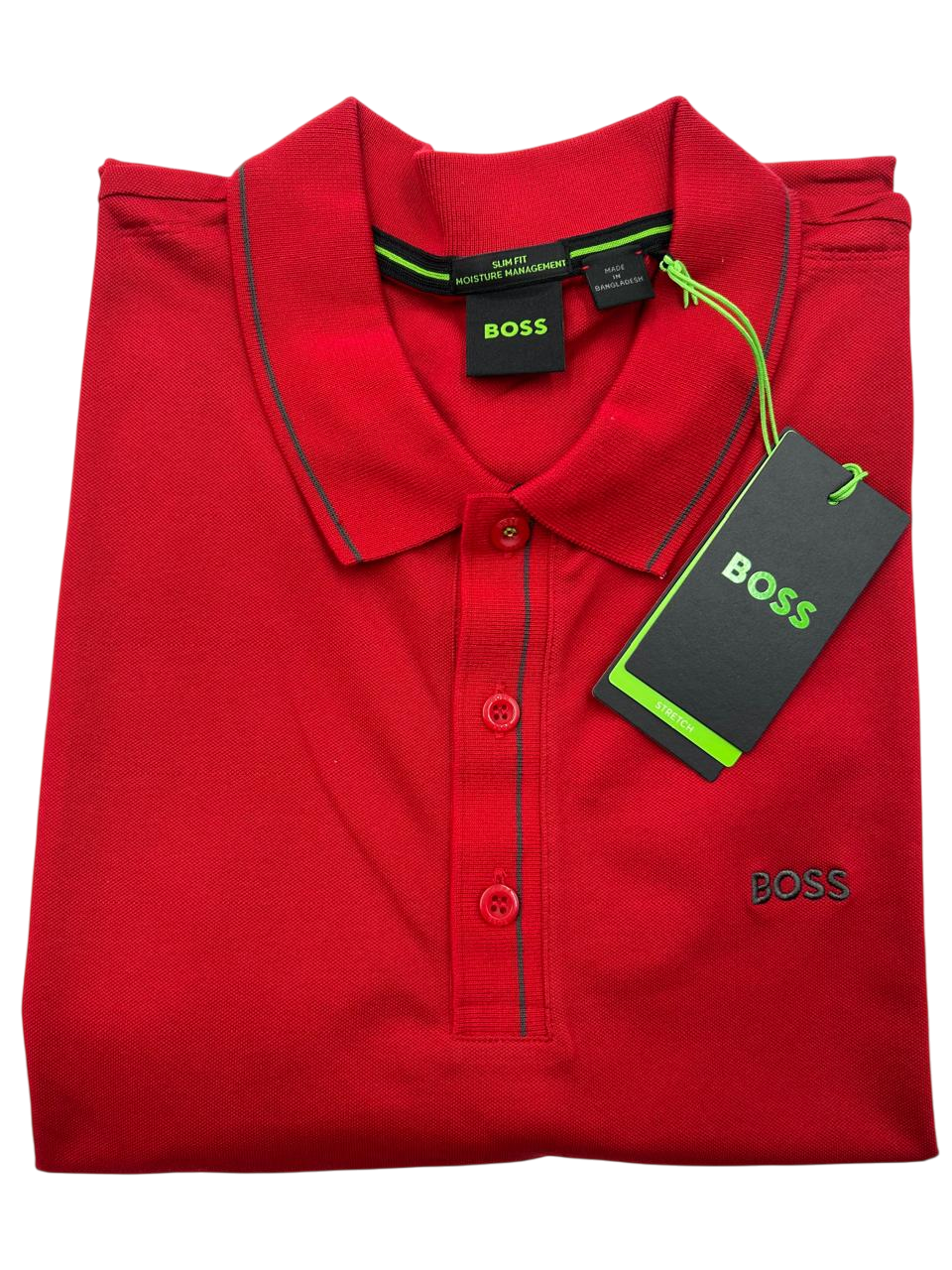 POLO BOSS PAULE ROJA GRIS
