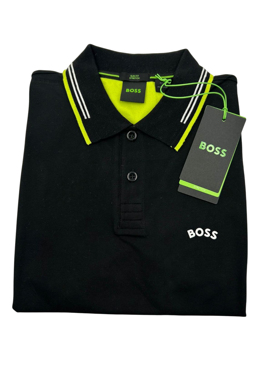 POLO BOSS PAUL CURVED_NCSA NEGRO VERDE