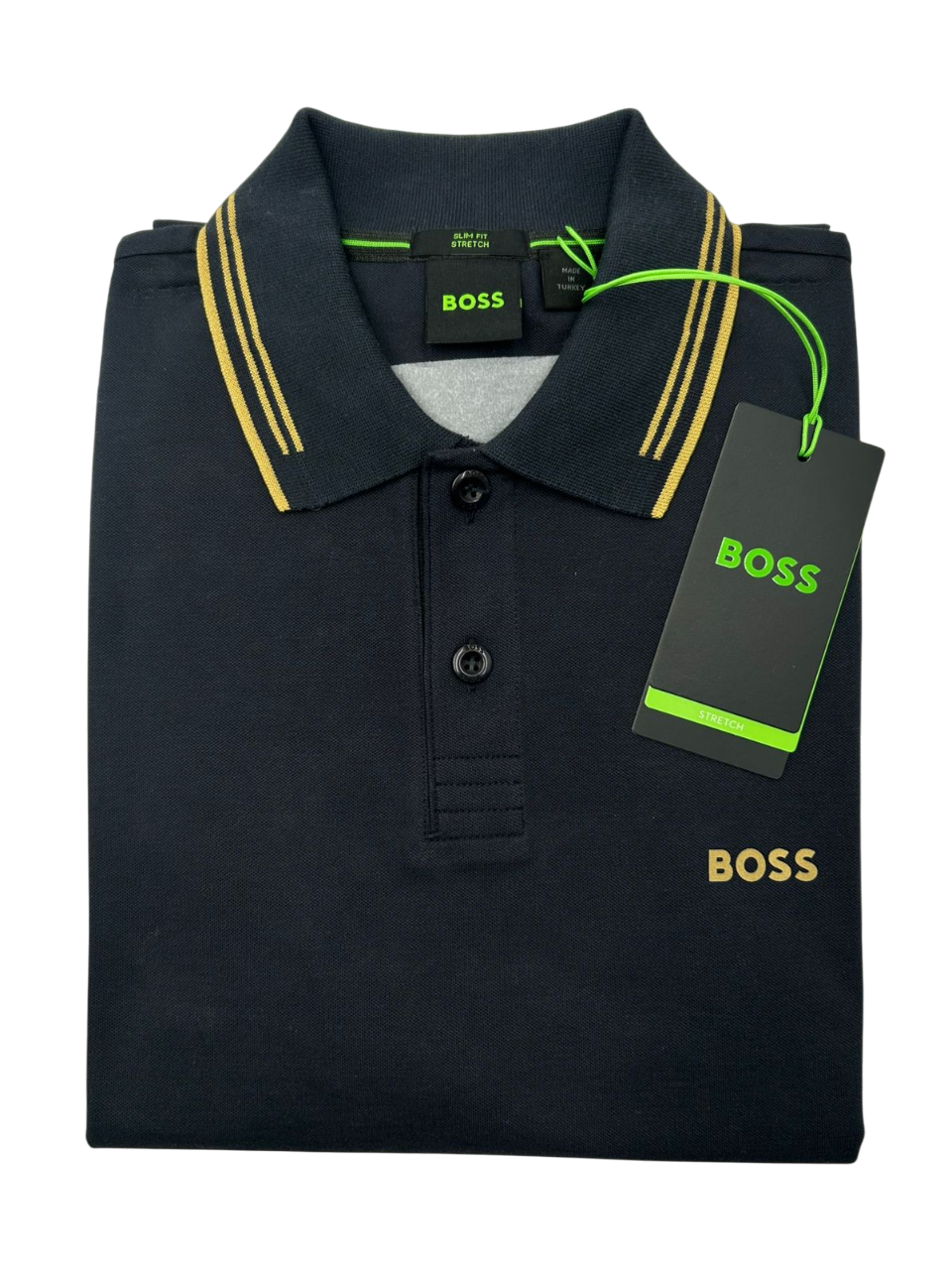 Polo Boss Paul Azul Dorado