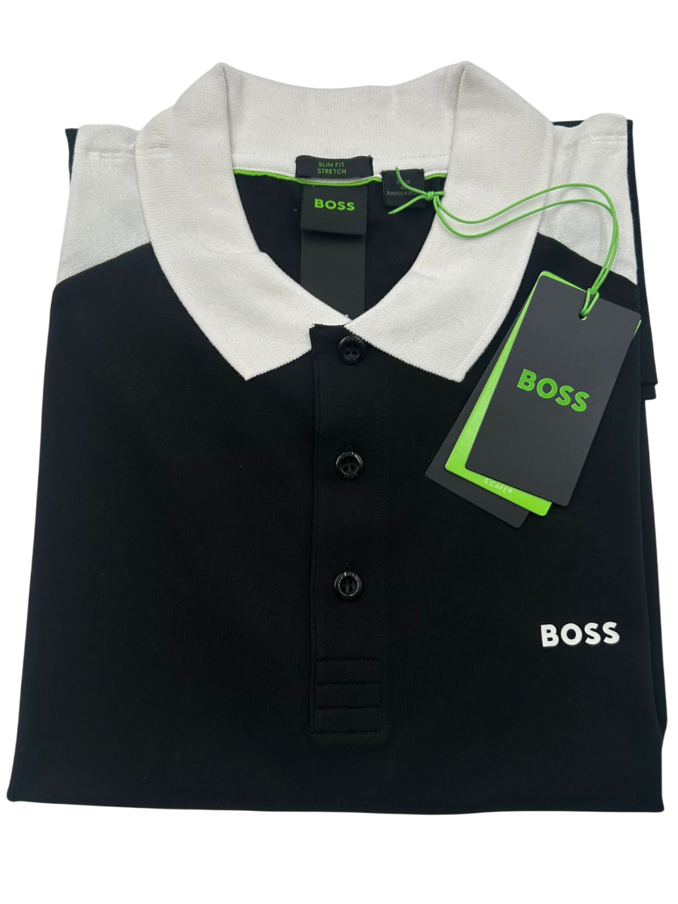 POLO BOSS PAULE 3 NEGRA BLANCA
